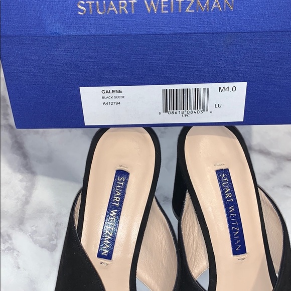 Stuart Weitzman open toe block heel mules size 4 - Picture 6 of 8
